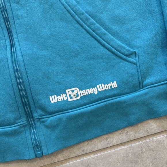 2024 Walt Disney World Figment Tinkerbell Blue Zip Up Hoodie Sweatshirt Size L - Picture 2 of 10